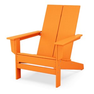 POLYWOOD Contemporary Modern Oversized Adirondack Chair in Tangerine