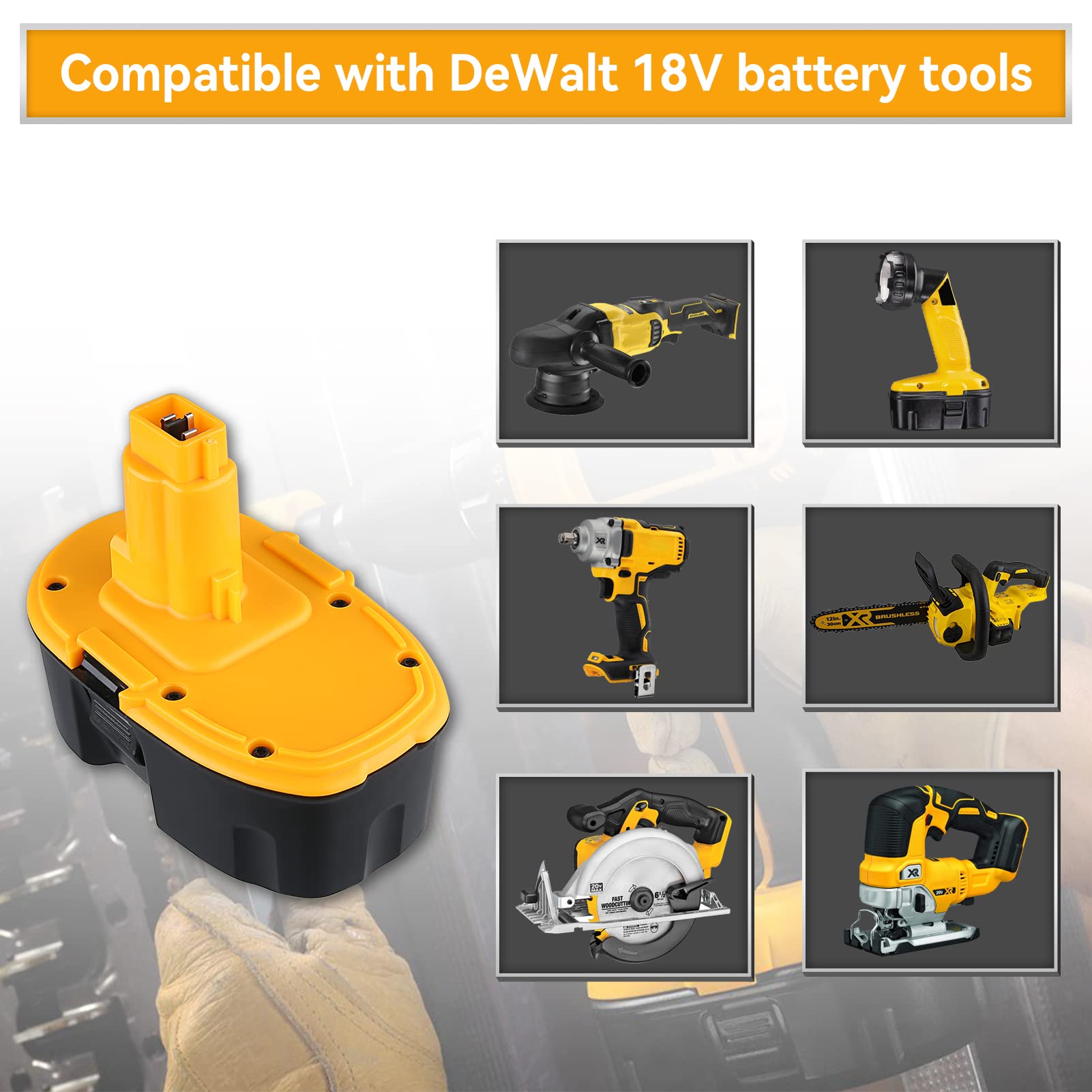 Xmenany 4600mAh DC9096 18V Battery Replacement for Dewalt 18-Volt Battery Pack XRP DW9095 DW9096 DW9098 DE9039 DE9095 DE9096 DE9098 DC9099 DC9098(NiMh) 1Pack