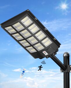 jaynlt 6000w solar street lights outdoor,6500k 600000lm highest lumen solar parking lot lights,waterproof duks to dawn solar flood security lights motion sensor for yards, driveways