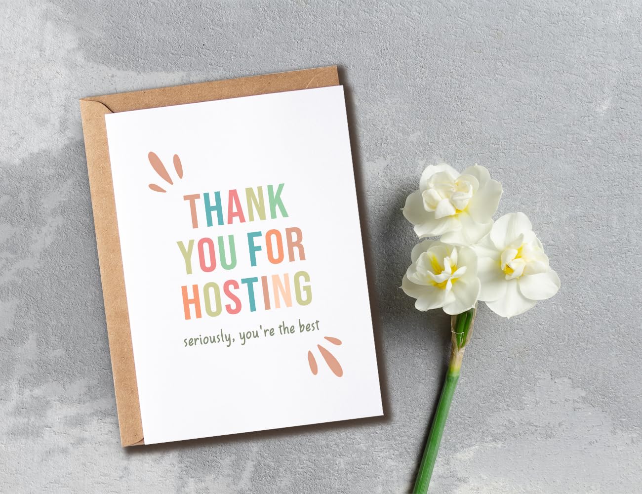 KPLDESIGNS Thank You For Hosting Greeting Card - Thanksgiving Card - Thank You Card - Hostess Greeting Card - Easter Card - Thanksgiving Host Card