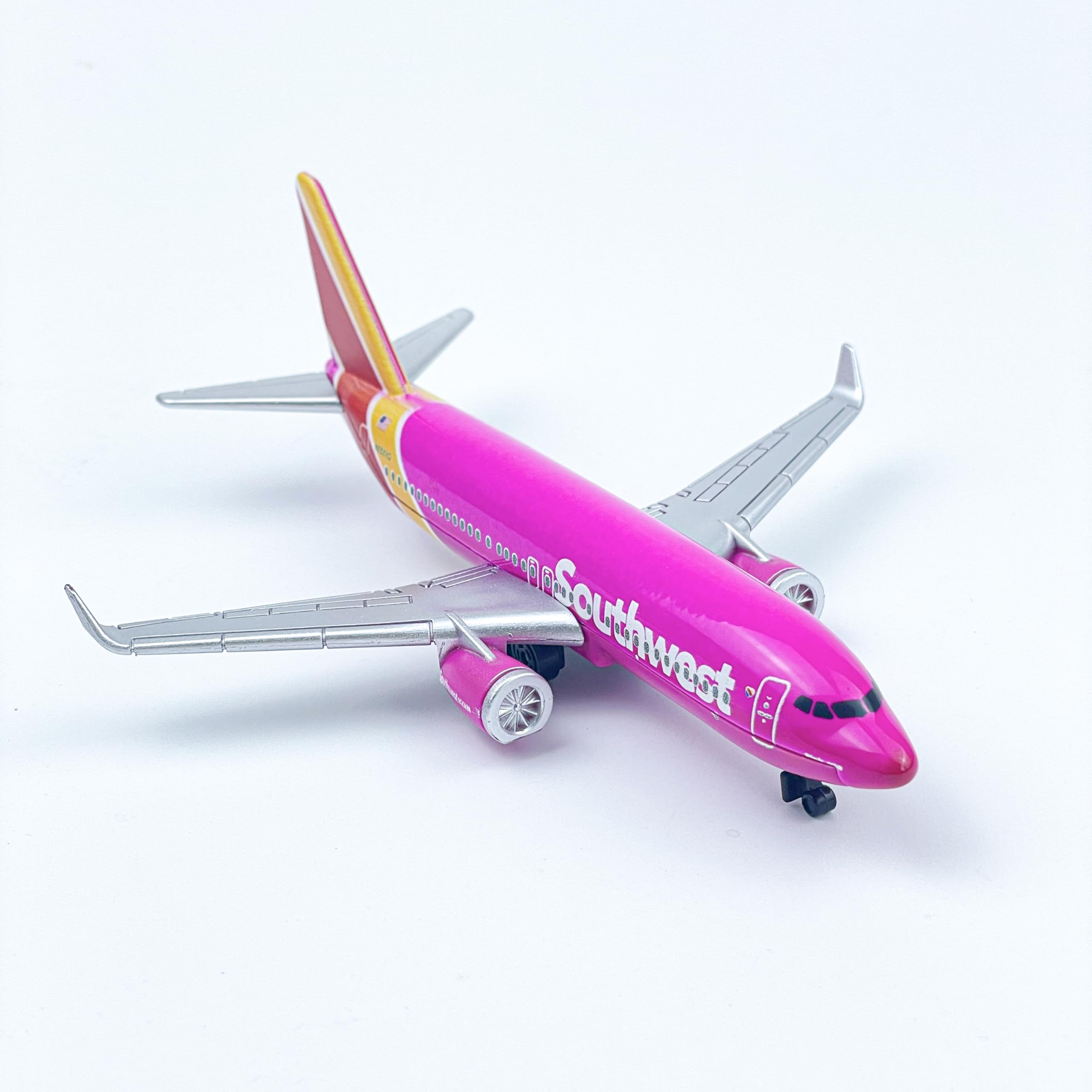 WngAur Southwest Airplane Model, Pink Aircraft Livery, Die-cast Metal Model Planes with Plastic Parts, Suitable for Collection and Gifts