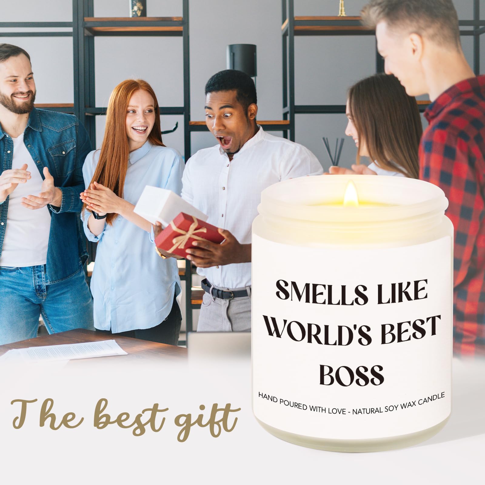 Boss Gifts for Women, Boss Lady Gifts for Women, Gifts for Boss, Boss Birthday Gifts, Boss Day Gifts, Funny Boss Gifts for Coworker Leaving Farewell Retirement, 7oz Soy Wax Lavender Scented