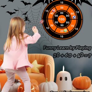 Halloween Party Games Toys for Kids, Large 26" Halloween Bat Dart Board Game Decorations Centerpieces Party Supplies with 12 Sticky Balls for Halloween