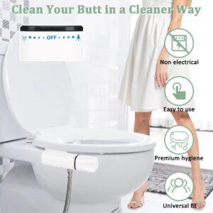 Bidet Attachment Bidet Attachment for Toilet UK, Toilet Bidet Attachment, Ultra-Slim Bidet Sprayer with Dual Nozzle, Non-Electric Bidet Spray Adjustable Pressure for Feminine/Posterior Wash