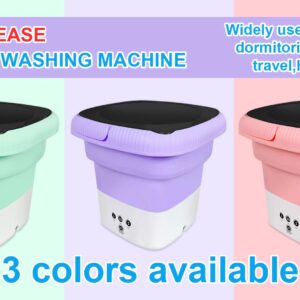 HULKNPEW 6.5L Folding Washing Machine,Portable Washing Machine,Small Washer with 3 Modes Deep Cleaning & Spin-dry,Easy to Carry,Suitable for Apartments, Dormitories, Camping, RV, Travel,Hotels-Purple