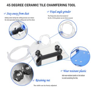 45 Degree Tile Chamfering Tool,Angle Grinder Stand for Tile 45° Chamfer Cutting,Type 100 Angle Grinder Attachment,Heavy Duty Angle Grinder Stand 45 Degrees Adjustable for Cutting Ceramic Stone ﻿