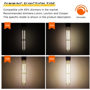 Sphoon Tubular Light Bulb 7.3 Inch Dimmable T10 LED Bulb (4Pack 4000K, 4Pack 4000K)