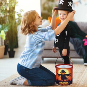 Halloween Basket Trick or Treat Bag Cute Candy Tote Buckets Reusable Canvas Best Organizer Party Gifts for Kids