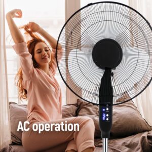 Craig TH6069, 16 Inch Oscillating Stand Fan with Remote Control, 90 Degree Oscillating Head, Adjustable Height and Tilt, Perfect for Bedroom, Office and any small to medium sized Room, NEW