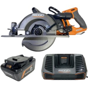 RIDGID 18V Brushless Cordless 7-1/4 in. Rear Handle Circular Saw Kit with MAX Output Battery and 18V Charger (Bulk Packaged), R8658