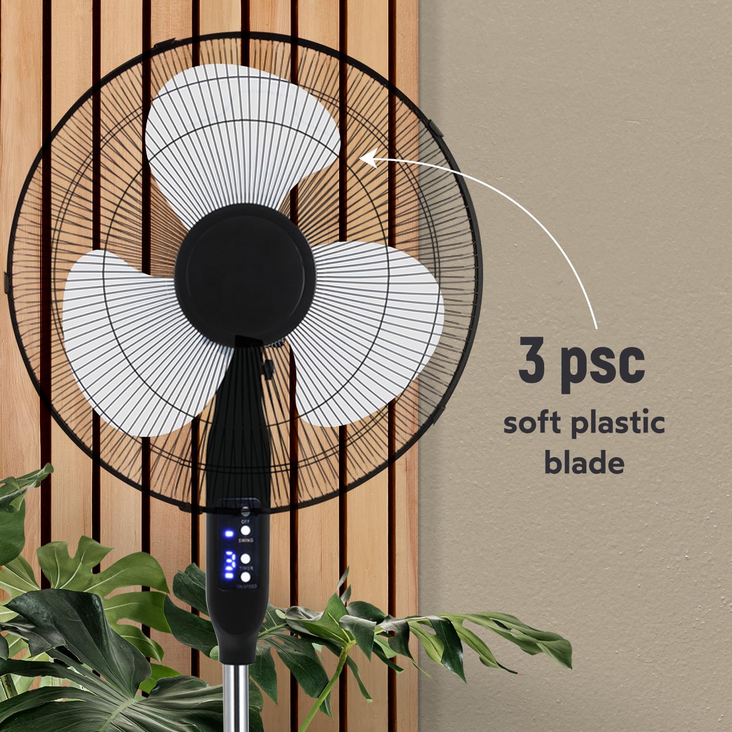 Craig TH6069, 16 Inch Oscillating Stand Fan with Remote Control, 90 Degree Oscillating Head, Adjustable Height and Tilt, Perfect for Bedroom, Office and any small to medium sized Room, NEW