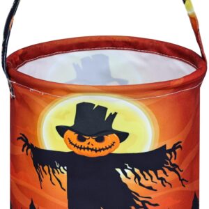 Halloween Basket Trick or Treat Bag Cute Candy Tote Buckets Reusable Canvas Best Organizer Party Gifts for Kids