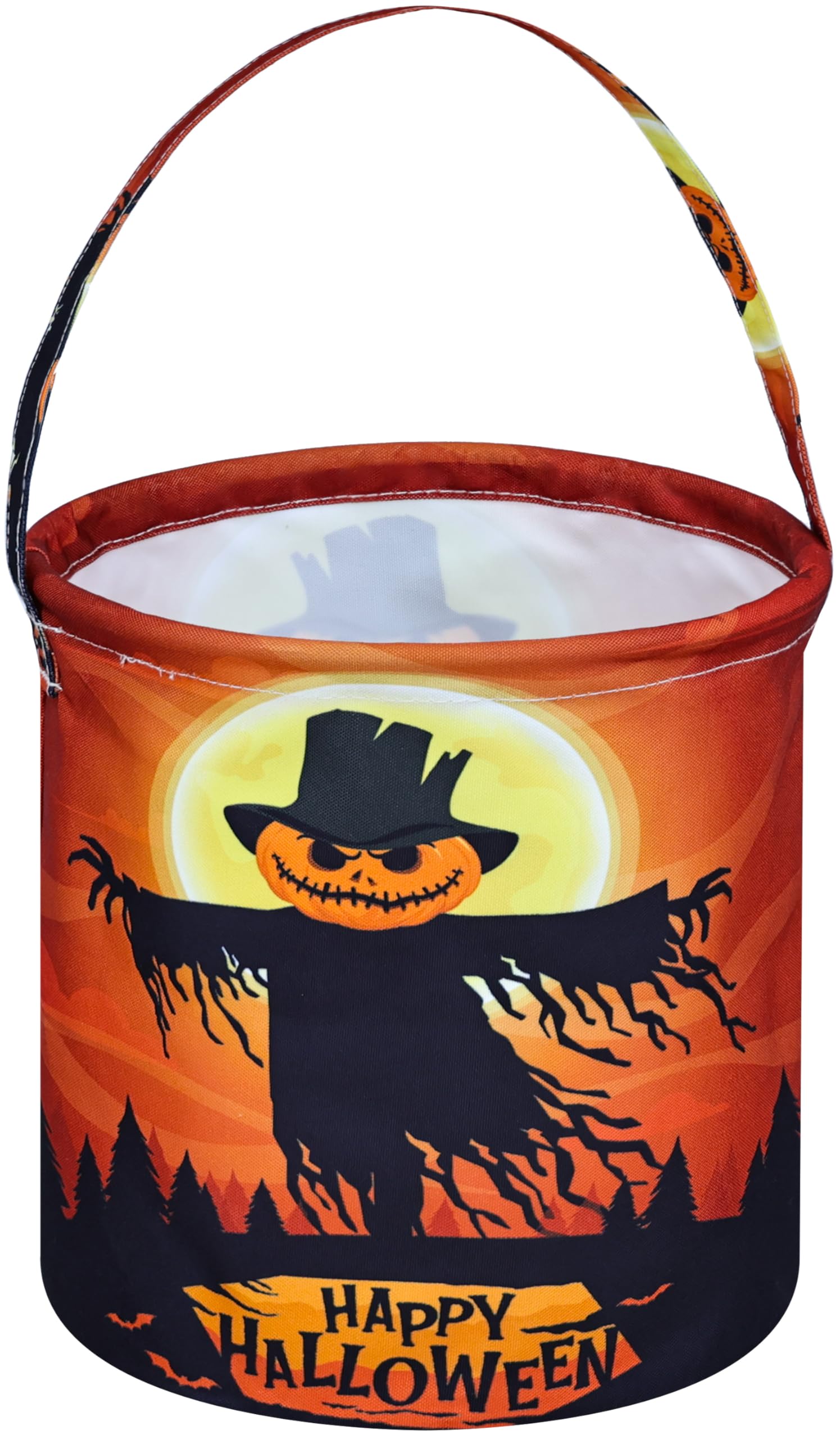 Halloween Basket Trick or Treat Bag Cute Candy Tote Buckets Reusable Canvas Best Organizer Party Gifts for Kids