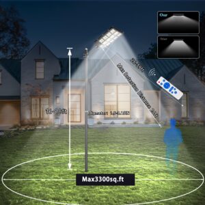 JAYNLT 6000W Solar Street Lights Outdoor,6500K 600000LM Highest Lumen Solar Parking Lot Lights,Waterproof Duks to Dawn Solar Flood Security Lights Motion Sensor for Yards, Driveways