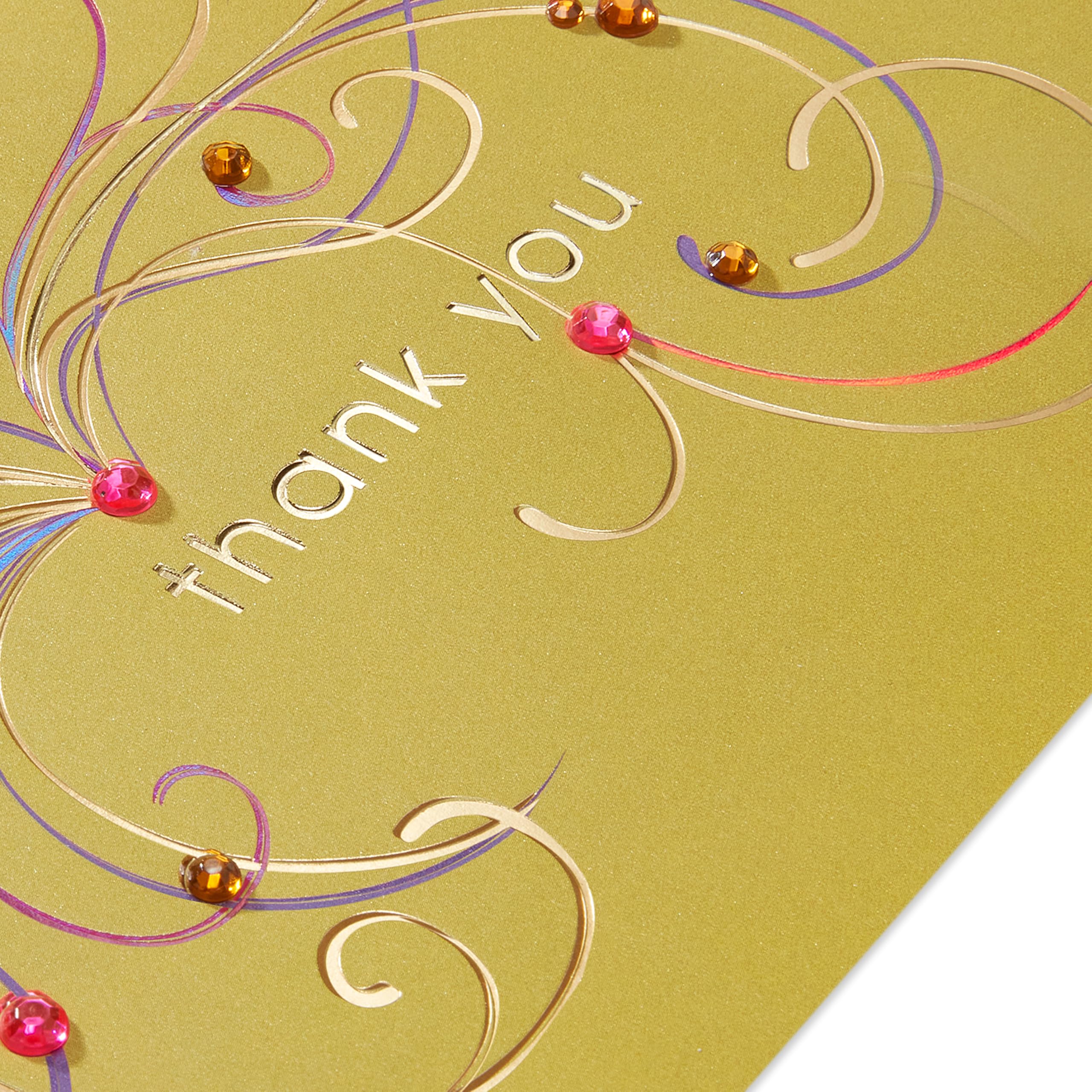 Papyrus Blank Thank You Card (Flourishing Gems)