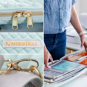 Kimberbell Tool Tote - Embroidery Bag for Quilting Supplies, Embroidery Organizer for Clear Blue Tiles, Orange Pop Rulers, and Sewing Supplies, Chic Craft Travel Bag, Craft Bag for Embroidery