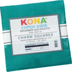 Kona Cotton Solids December 2025 42 5-inch Squares Charm Pack Robert Kaufman CHS-1267-42