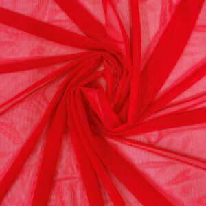 ice fabrics 4-way stretch power mesh fabric by the yard - 60" wide nylon spandex sheer net fabric - breathable & stretchy mesh fabric for sewing activewear, dresses, crafts - red - 1 yard