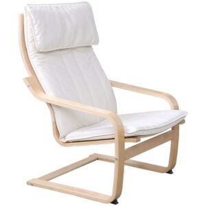 wdfyj lounge chair, lazy couch chair fabric lunch break chair balcony getaway chair 58x68x105cm(white)