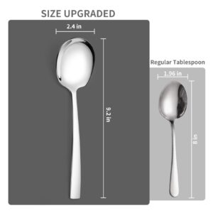 Large Serving Spoons, 8 Pieces Large Stainless Steel Serving Spoons Set Includes 8 Large Serving Spoons, Serving Spoons for Parties/Kitchen/Buffet, Dishwasher Safe, 9.2-Inch