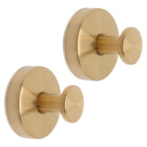 suction cup hooks for shower, no drill shower suction hooks hanging up to 20 lbs, 304 stainless steel (2 pack, gold)