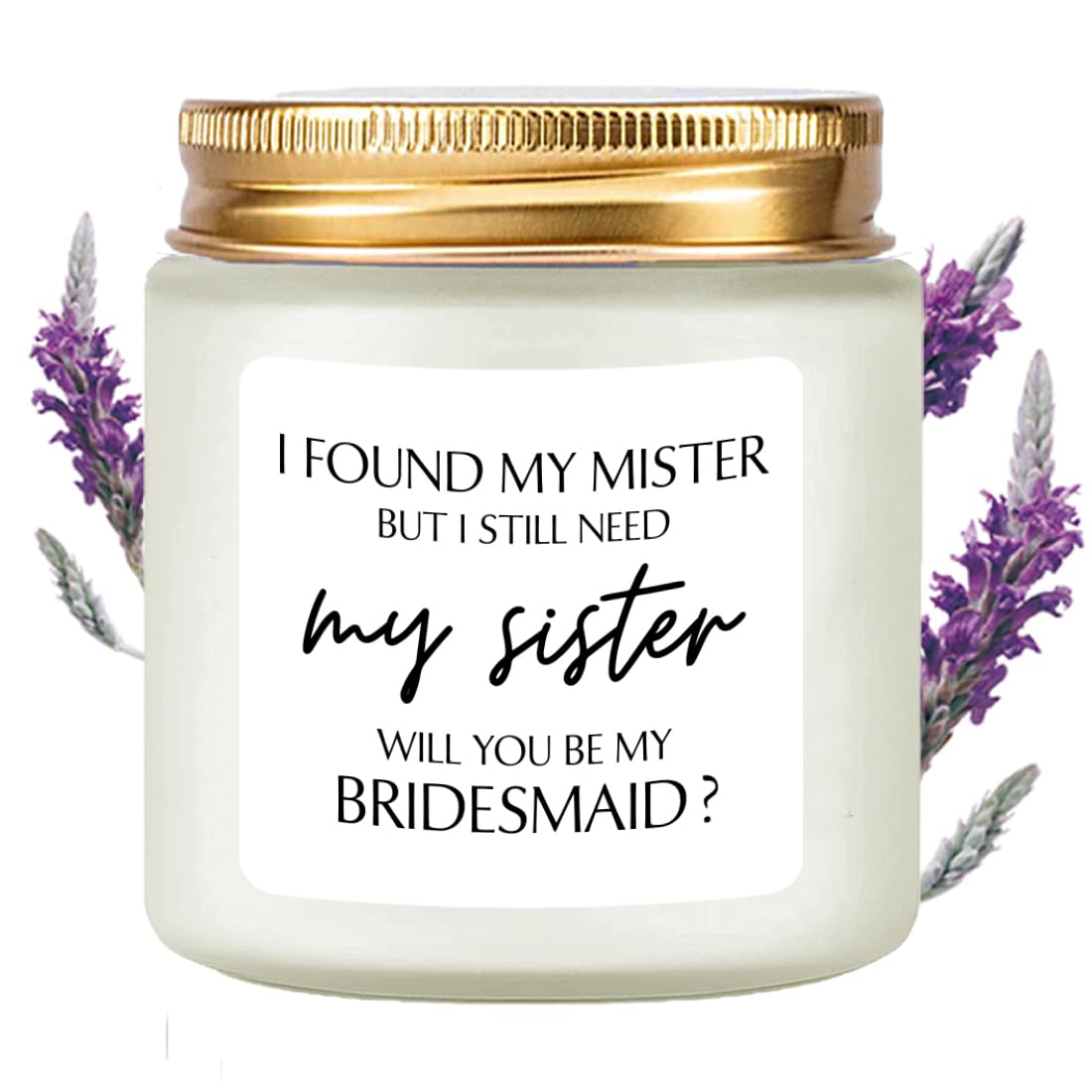 Bridesmaid Gifts Scented Candle Lavender - Cool Bridesmaid Gifts for Maid of Honor Proposal Gifts Maid of Honor Proposal Gifts Soy Candle 4oz