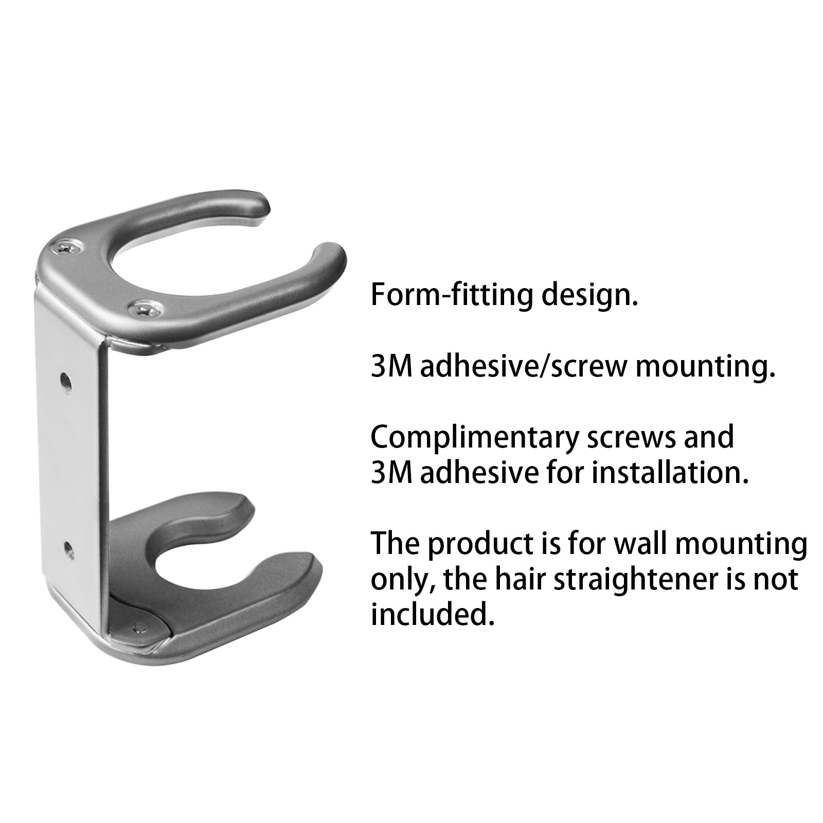 Growalleter Wall Mount Holder for Dyson Airstrait Straightener, Aluminium Metal Bracket, Metal Organizer Storage Rack for Dyson Airstrait Straightener, Space Saving for Home Bathroom