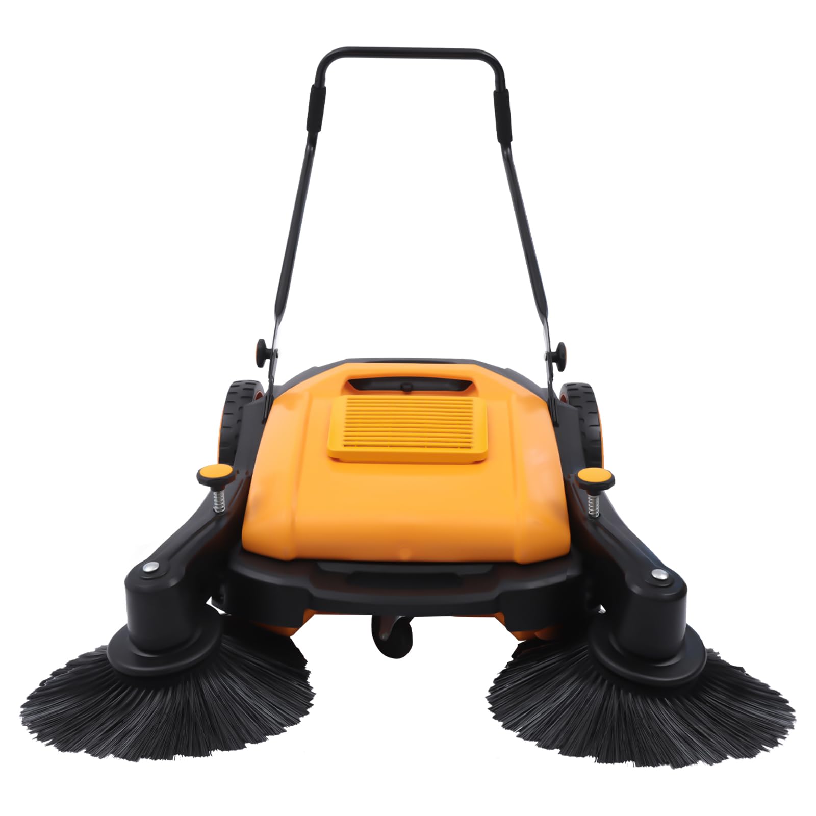 Walk Behind Manual Push Floor Sweeper, 14.53 Gallon Capacity 41" Back Walking Sweeper Tool Machine Brush Set with Directional Foot Adjustable Handle and Brush Head for Sidewalk Street Shopping Mall