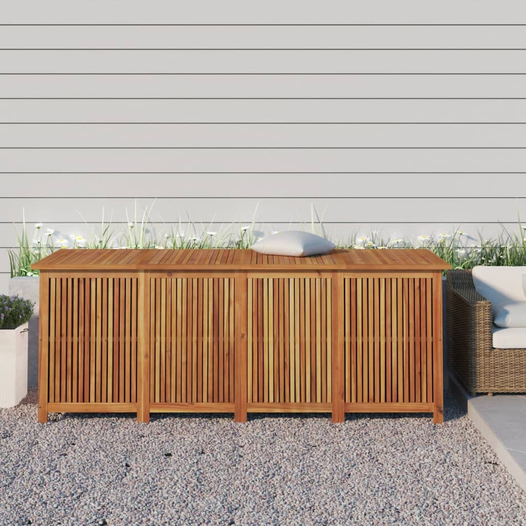 loibinfen Solid Wood Patio Storage Box, Solid Wood Deck Box, Garden Backyard Storage Box, Outdoor Storage Container, 78.7"x31.5"x29.5" Solid Wood Acacia