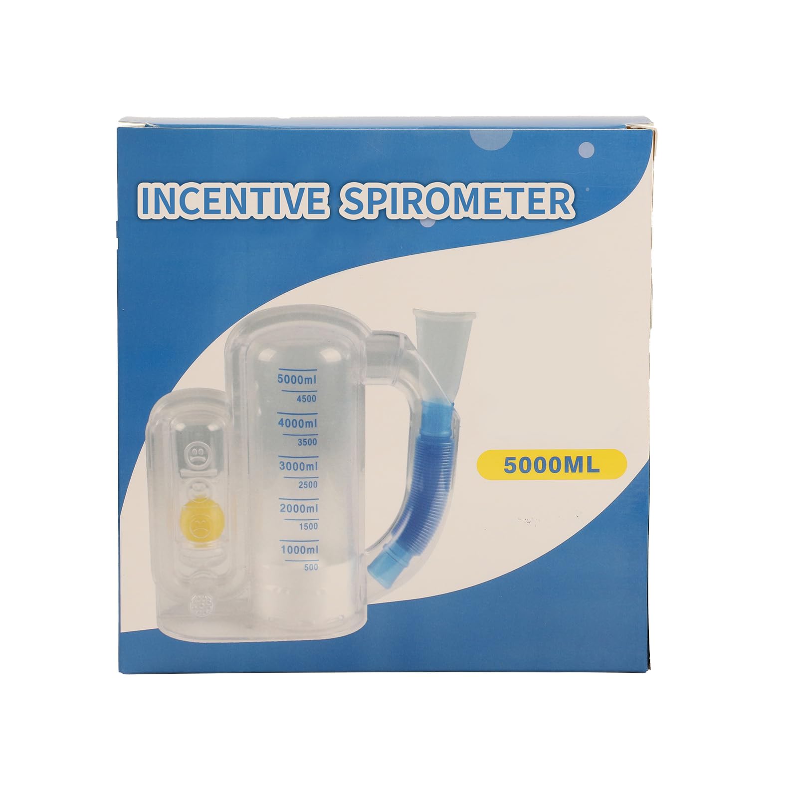 Incentive Spirometer for Adult Lung Trainer Breathing Exerciser Respiratory Strengthener Device -5000ml Volume