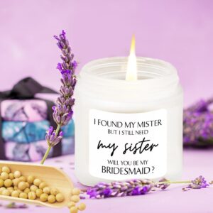 Bridesmaid Gifts Scented Candle Lavender - Cool Bridesmaid Gifts for Maid of Honor Proposal Gifts Maid of Honor Proposal Gifts Soy Candle 4oz