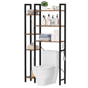 otk over the toilet storage with 7-tier bathroom organizer shelf, freestanding space saver with hooks & adjustable feet, storage rack for bathroom, restroom, laundry, vintage