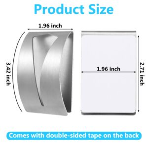 2 Pack Self Adhesive Kitchen Towel Holder Stainless Steel Dish Towel Holder Grabber Wall Mount Towel Hanger, Non Drilling Rack Hand Towel Hook Tea Towel Hook for Kitchen and Bathroom