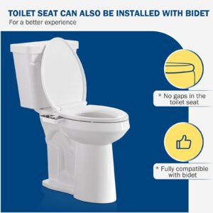 SAMODRA Slow Close Elongated Toilet Seat and Dual Nozzle Bidet Attachment Set