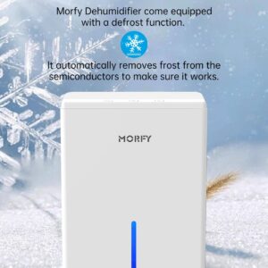 MORFY Dehumidifier, 74OZ Small Dehumidifier for Bedroom Bathroom RV with Auto Shut Off, Portable Quiet Dehumidifiers for Home Room Closet Laundry Room