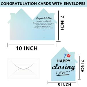 Estate Agents New Home Card with Envelope 25 Sets New Home Congratulations Cards - House Shaped Thank You Note Card 10 x 7 Inch Greeting House Postcards for Home Buyers Real Estate Agent Supplies