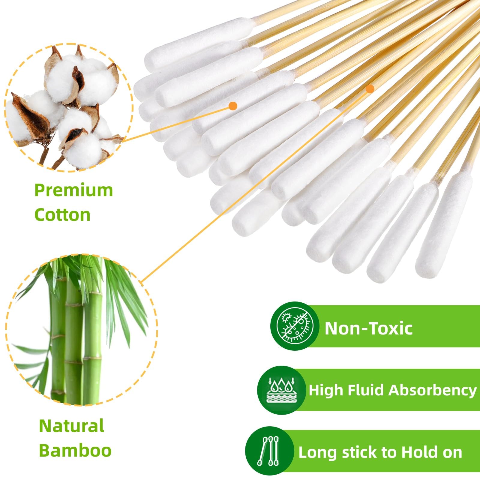 Mezchi 400 Pcs Dog Ear Cleaner Q Tips, 6 Inch Long Cotton Swabs for Dogs, Long Dog Q Tips for Dogs and Cats, Dog Ear Cleaning Swabs for Dog Ear Infection Treatment