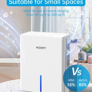 MORFY Dehumidifier, 74OZ Small Dehumidifier for Bedroom Bathroom RV with Auto Shut Off, Portable Quiet Dehumidifiers for Home Room Closet Laundry Room