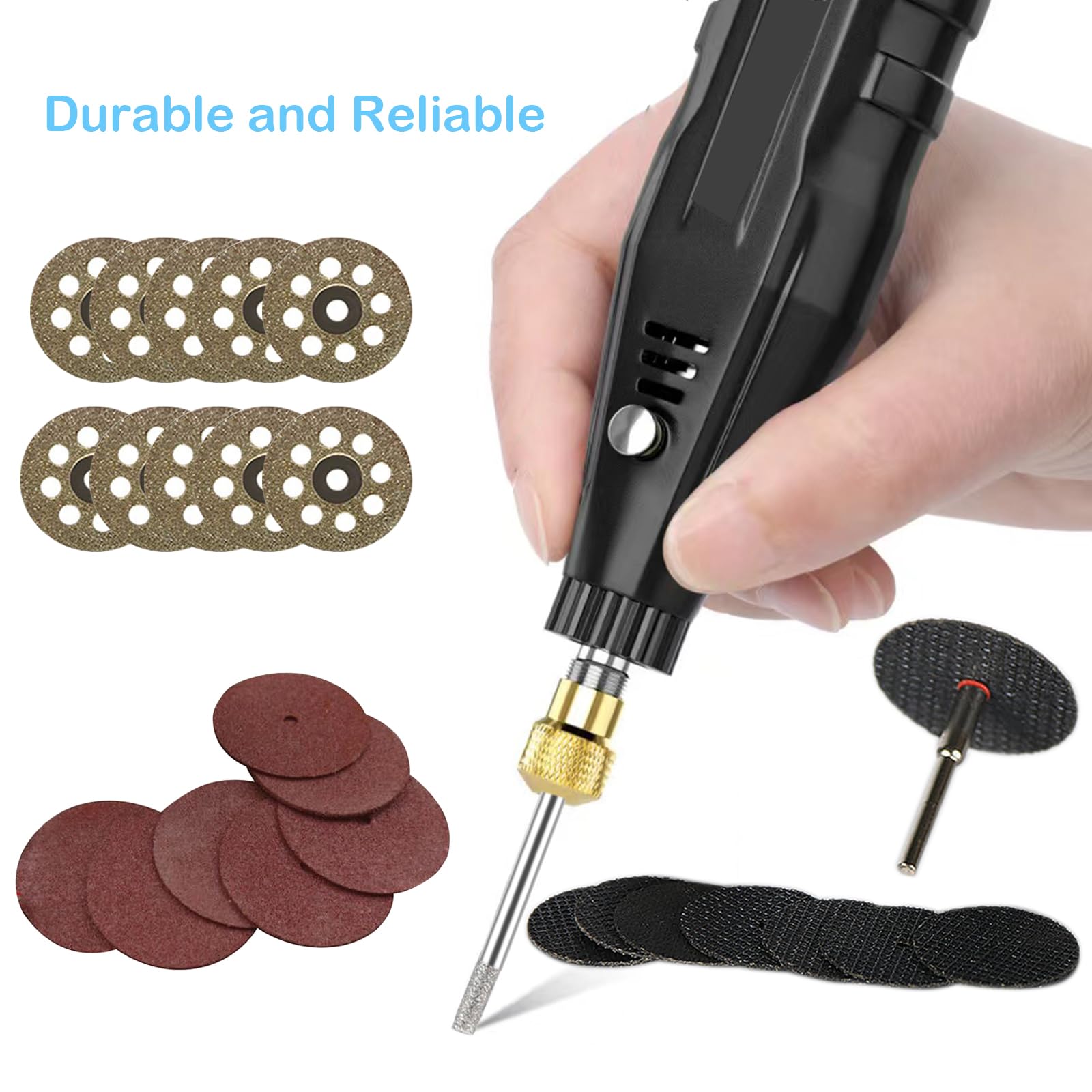 50PCS Stone Carving Set Polishing Diamond Burrs for Dremel, Rotary Tools Accessories Grinding Cutting Burrs with 1/8 inch Shank for Carving, Cutting, Grinding, Polishing Stone, Glass, Jewelry