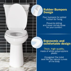 SAMODRA Slow Close Elongated Toilet Seat and Dual Nozzle Bidet Attachment Set