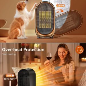 LINFOX Space Heater, 1500W Portable Heaters for Indoor Use for Office, Energy Saving Mini Desk Heater, Overheating & Tip-Over Protection Small Heater Suitable for Offices, Homes, Holiday Gifts(Black)