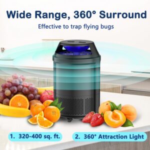 Fly Trap Indoor Non-Zapper Mosquito Trap 2 Modes Insect Traps Indoor Plug in Gnat, Fruit Fly, Bug Catcher for House with 4 Sticky Glue Boards