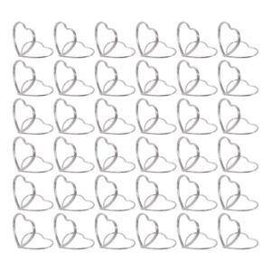 uxcell 36pcs heart shape table number holders mini place card holders carbon steel picture holders for tables centerpieces, wedding reception, parties, banquets, silvery