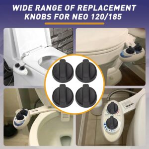 4-Pack Replacement Knob for Luxe Bidet Neo 120 & Neo 185, Knob Accessories for Luxe Bidet Neo 120 & Neo 185（Black）