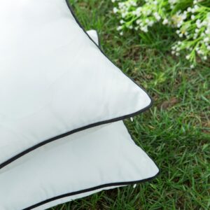 LIGICKY Pack of 2 Outdoor Waterproof Throw Pillow Covers 20x20 inch Decorative Black and White Square Pillows Cushion Case Outside Pillowcase for Patio Couch Tent Sunbrella