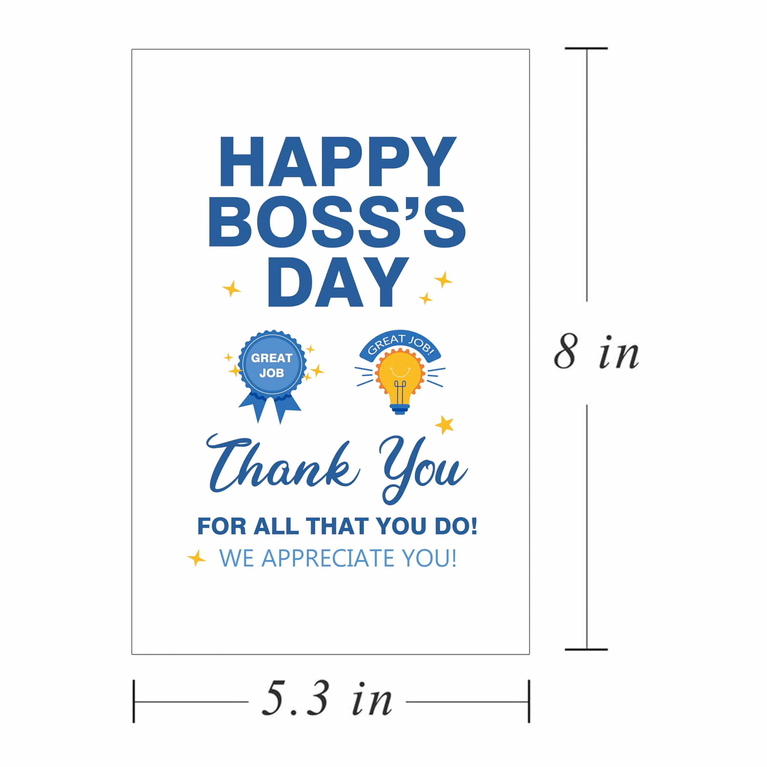 Ure Tenk Boss Appreciation Card From Employees, Happy Boss's Day Thank You Card, Best Boss Ever Card, Great Job Boss Card