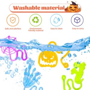 30pcs Halloween Sticky Hands Party Favors Toys for Kids，Skull Skeleton Bat Ghost Pumpkin Styles Sticky Stretchy Toys For Goodie Bags，Classroom Prizes Halloween Trick or Treat, Halloween Exchange Toys