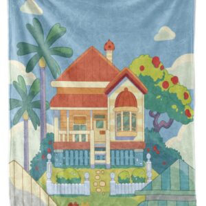 CUVYEU Blue Blanket Blanket Girls Boys Throw Blanket Blue House Blanket for Room Decor Bedding Sofa 50"x60"