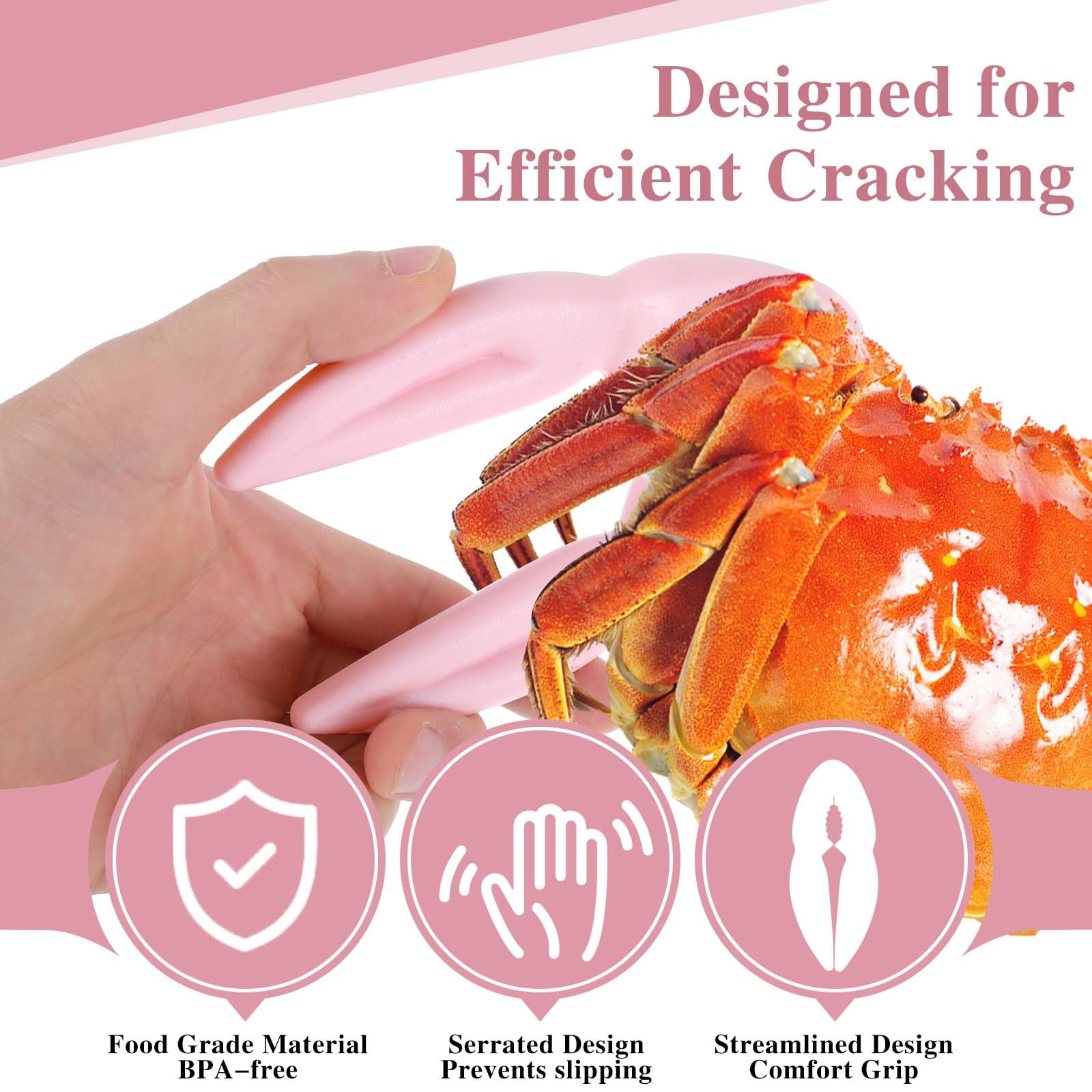 COMNICO Crab Crackers and Tools, 4Pcs Multifunctional Crab Leg Crackers Efficient Lobster Crackers Multicolored Seafood Tools Set Portable Seafood Crackers Crab Legs Utensils Nut Cracker