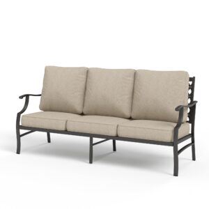 mixpatio outdoor couch patio sofa - 3-seater metal sofa with deep seating and cushions for outdoor patio porch garden